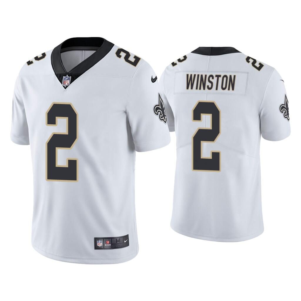 Men New Orleans Saints #2 Jameis Winston Nike White Vapor Limited NFL Jersey
